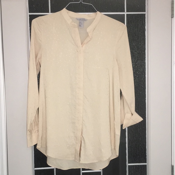 NWOT H&M Button Down Cream/light Yellow Shirt - Picture 2 of 4